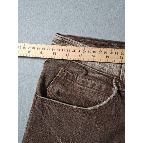 Knockout Jeans Men 36x32 Brown Whiskering Baggy Grunge Wide Leg Hip Hop Y2K EUC - Picture 7 of 13